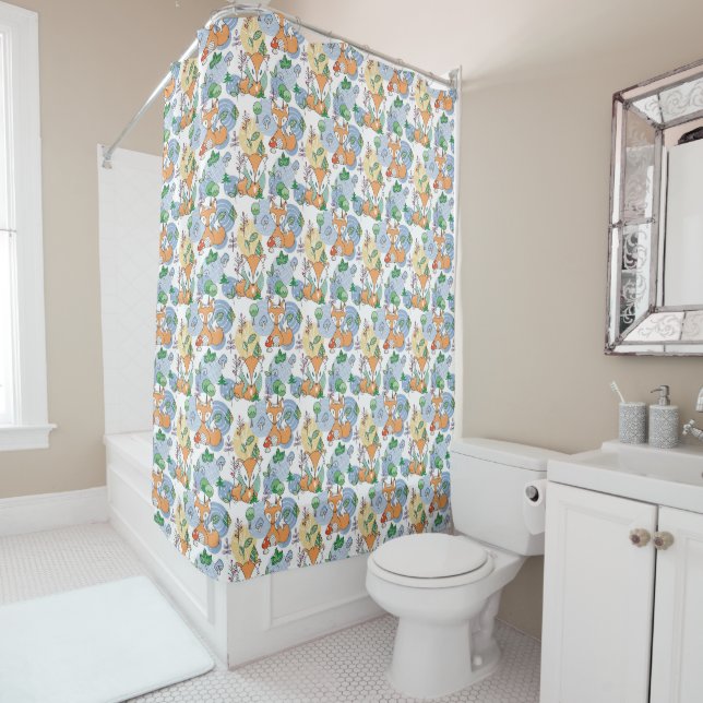 Rideaux De Douche Petit motif mignon de Fox (En situation)