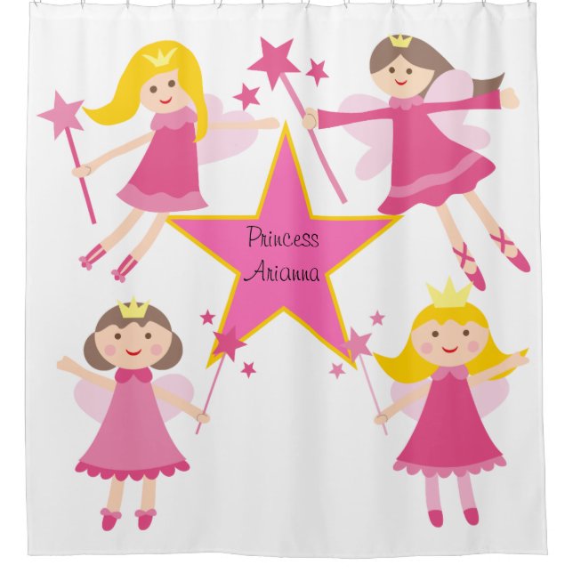 Rideaux De Douche Petit Princesse Princesse Personnalisée Filles Dou (Devant)