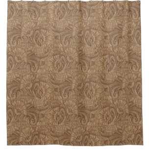 Rideaux De Douche Petite copie Brown en cuir usinée occidentale