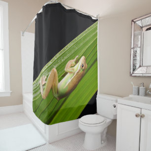 Rideaux De Douche Petite Grenouille Sur Une Feuille