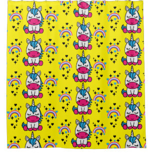 Rideaux De Douche Petites filles Unicorn Pony