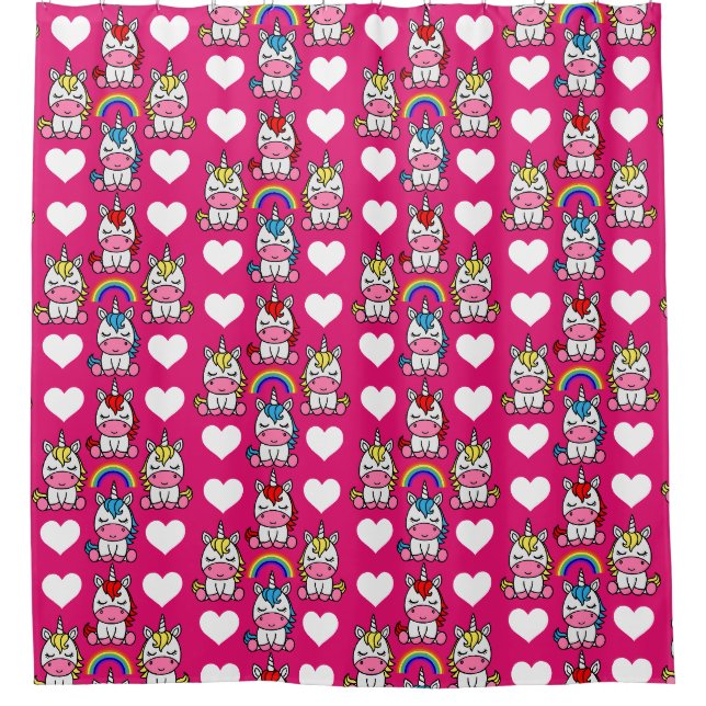 Rideaux De Douche Petites filles Unicorn Pony (Devant)