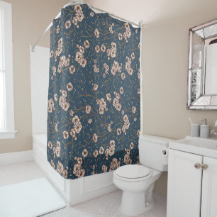 Rideaux De Douche Petites fleurs bleu clair motif