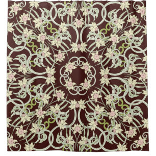 Rideaux De Douche Petits narcisses, carré Art nouveau.