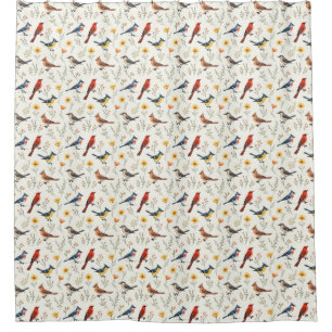Rideaux De Douche Petits oiseaux colorés