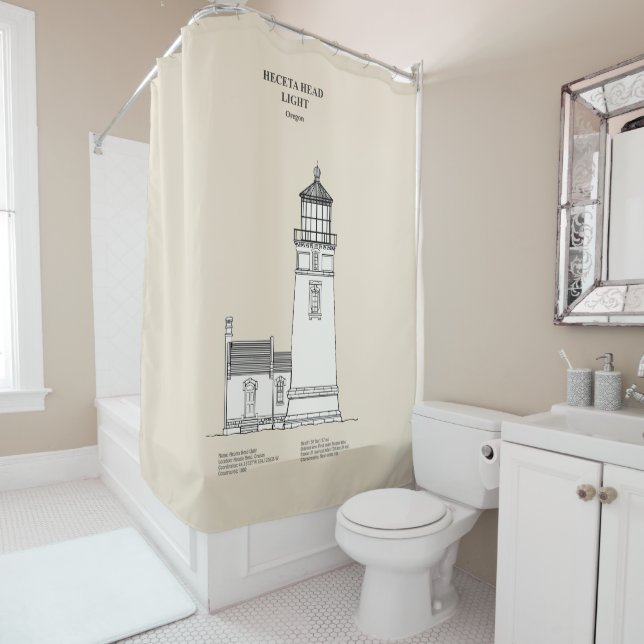Rideaux De Douche Phare de Heceta Head - Oregon - SBD (En situation)