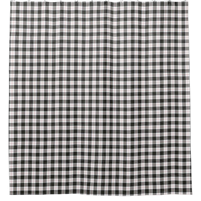 Rideaux De Douche Pherson tartan noir blanc plaid (Devant)