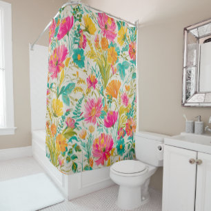 Rideaux De Douche Phoenix Art   Vibes roses et orange