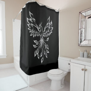 Rideaux De Douche Phoenix se lève sur le noir