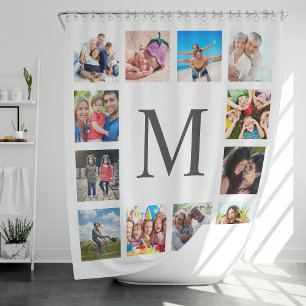 Rideaux De Douche Photo Custom Family Collage Personnalité de White