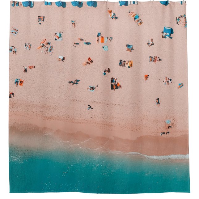 RIDEAUX DE DOUCHE PHOTOGRAPHE DE PEOPLE À SEASHORE (Devant)