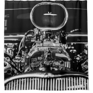 RIDEAUX DE DOUCHE PHOTOGRAPHIE À GRANDE ÉCHELLE DU MOTEUR DE VOITU