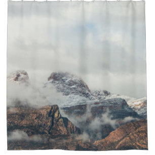 RIDEAUX DE DOUCHE PHOTOGRAPHIE DE LA GAMME DE MONTAGNES PENDANT LA J