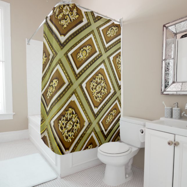 Rideaux De Douche Photographie Plafond architectural Brown et vert (En situation)