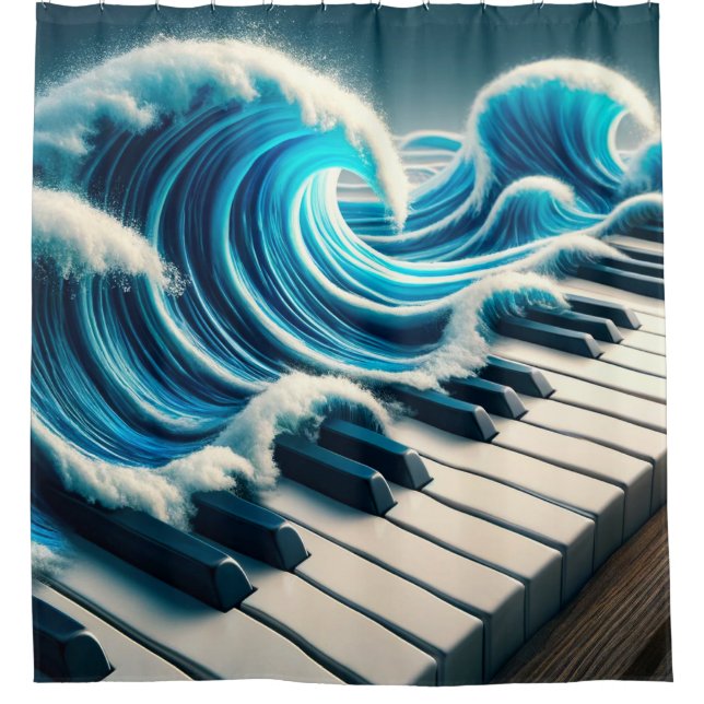 Rideaux De Douche Piano Art (Devant)