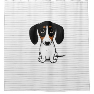 Rideaux De Douche Piebald Dachshund mignon dessin animé Chien chiot