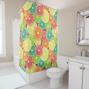 Rideaux De Douche Pièces de fruits d'agrumes pop art 2