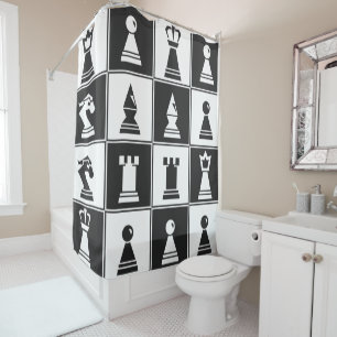 Rideaux De Douche Pièces d'échecs
