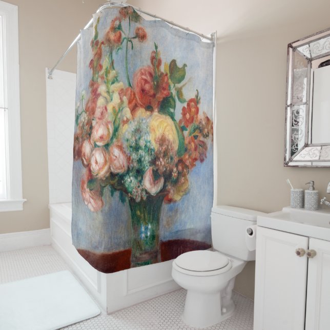 Rideaux De Douche Pierre-Auguste Renoir - Fleurs dans un Vase (En situation)