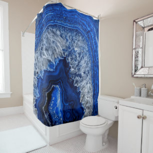 Rideaux De Douche Pierre gemme minérale de quartz d'agate bleue