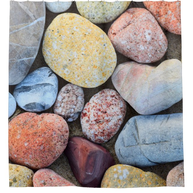 Rideaux De Douche Pierres Brown jaunes et grises (Devant)