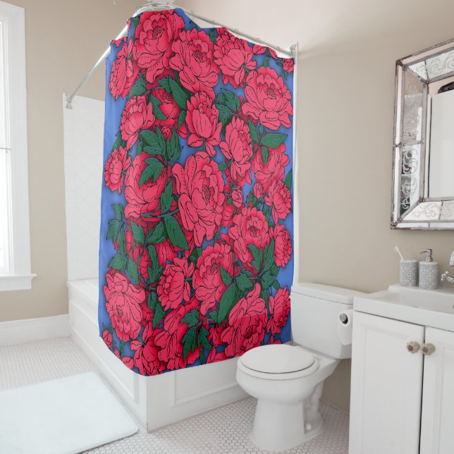 Rideaux De Douche Pies rouges (En situation)