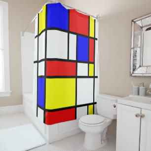 Rideaux De Douche Piet Mondrian Art Style moderne brillant coloré
