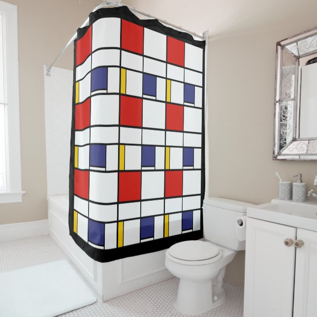 Rideaux De Douche Piet Mondrian, Composition C (En situation)