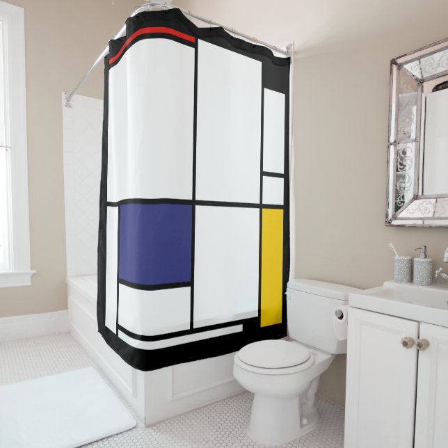 Rideaux De Douche Piet Mondrian, Grand Tableau 1 (En situation)