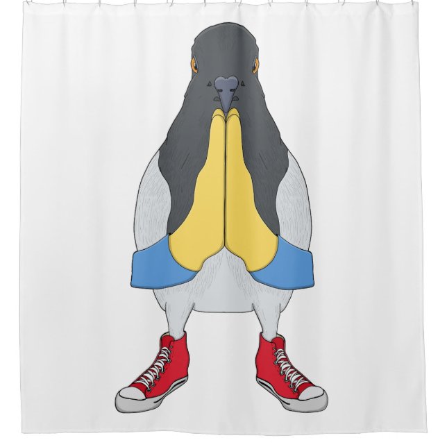Rideaux De Douche Pigeon avec chaussures (Devant)