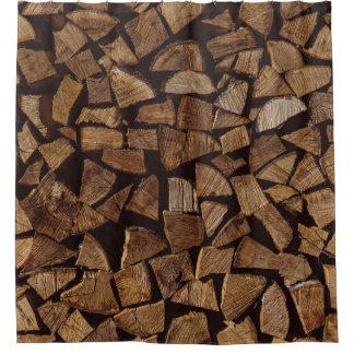 Rideaux De Douche Pile de bois de feu