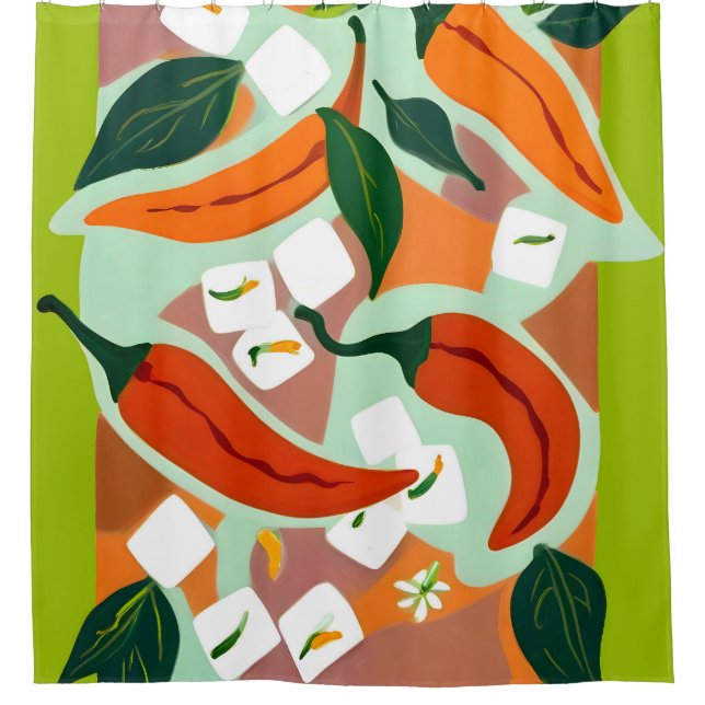 Rideaux De Douche Piliers et cubes de glace (Devant)