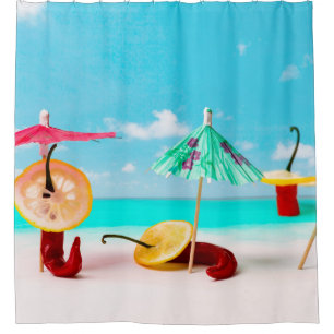 Rideaux De Douche Piment Sur La Plage