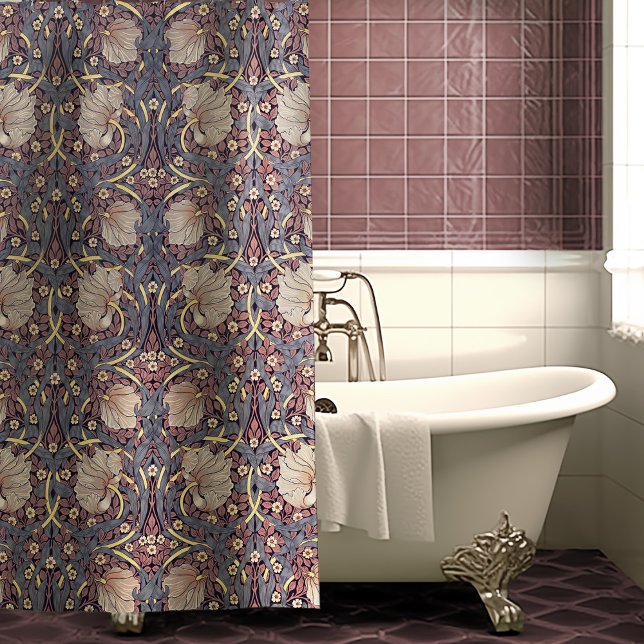Rideaux De Douche Pimpernel Dusty Blue & Pink William Morris (Créateur téléchargé)