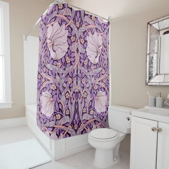 Rideaux De Douche Pimpernel Purple, William Morris (En situation)