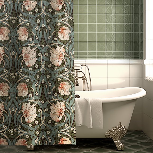 Rideaux De Douche Pimpernel vert Muet William Morris Floral (Créateur téléchargé)