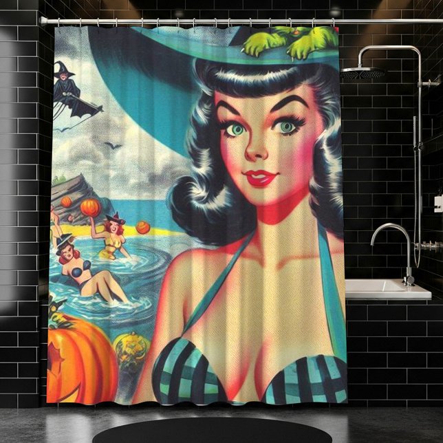 Rideaux De Douche Pin-up Halloween vintage (Créateur téléchargé)
