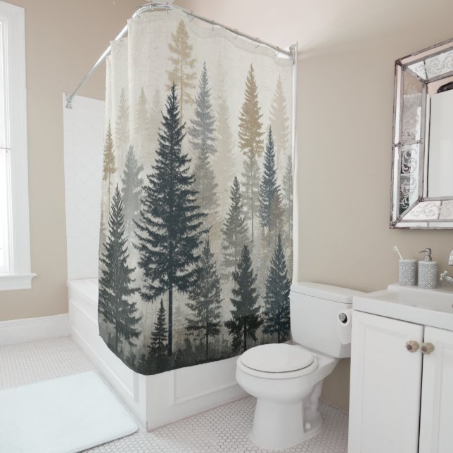 Rideaux De Douche Pine Forest (En situation)