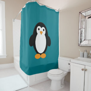 Rideaux De Douche Pingouin à caricature mignonne