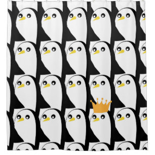 Rideaux De Douche Pingouin comique : noir blanc Vintage