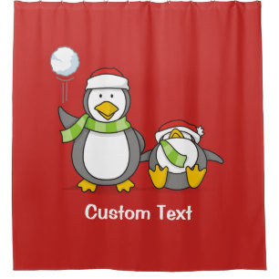 Rideaux De Douche Pingouins de Noël