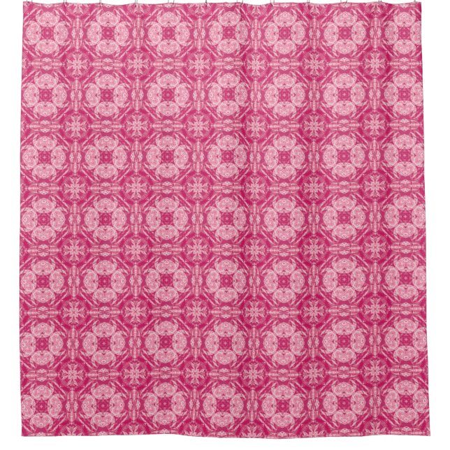 Rideaux De Douche Pink Abstrait doux Motif Mandala (Devant)
