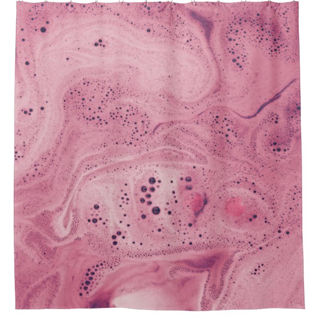 Rideaux De Douche Pink and black floral textile (Devant)