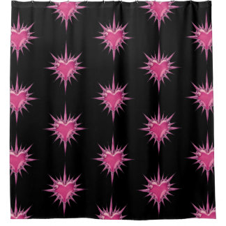 Rideaux De Douche Pink Barbed Heart Cybersigilism Shower Curtain