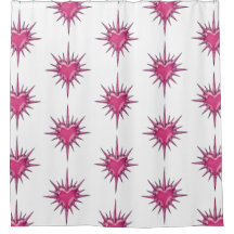 Pink Barbed Heart Cybersigilism Shower Curtain