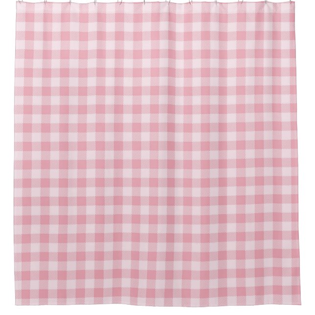 Rideaux De Douche Pink Gingham Pattern Girly Check Plaid Checkered (Devant)