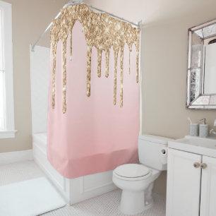 Rideaux De Douche *~* Pink + Gold Drivers PARTIES SCINTILLANT AP7
