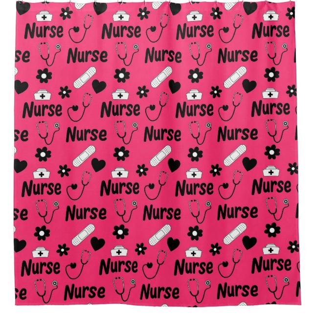 Rideaux De Douche Pink Nurse Life Seamless Pattern (2) (Devant)