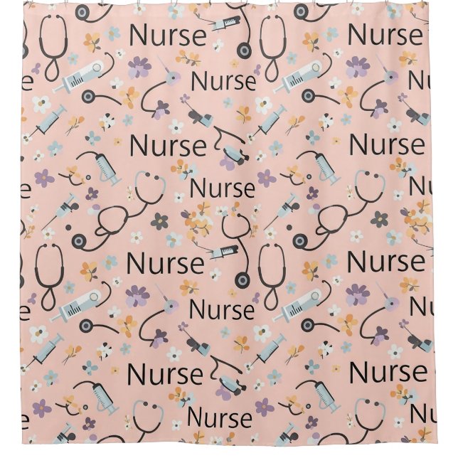 Rideaux De Douche Pink Nurse Life Seamless Pattern (3) (Devant)