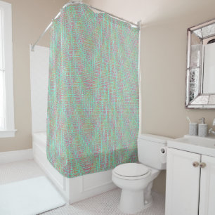 Rideaux De Douche Pink Purple Green Maze Motif moderne